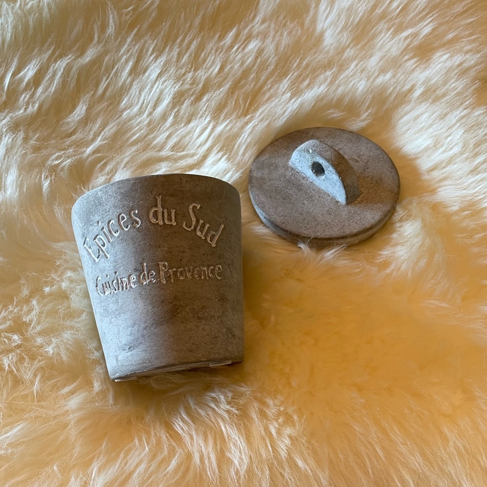 French Mini Cement ~ Cuisine de Provence pot